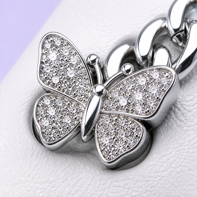 Custom Luxury Crystal & Metal Chain Clog Charms · Rhinestone Butterfly & Pearl Shoe Pins Wholesale