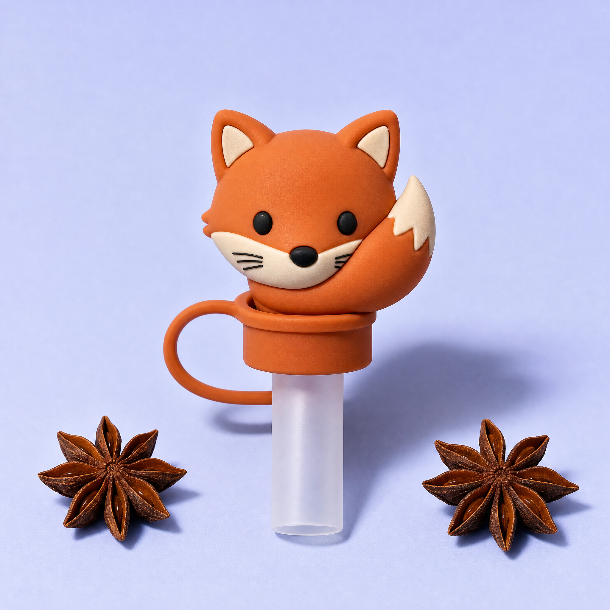 Custom Woodland Animal Silicone Straw Covers for Stanley Cup 30 & 40 oz · 3D Forest Creature Straw Toppers Wholesale