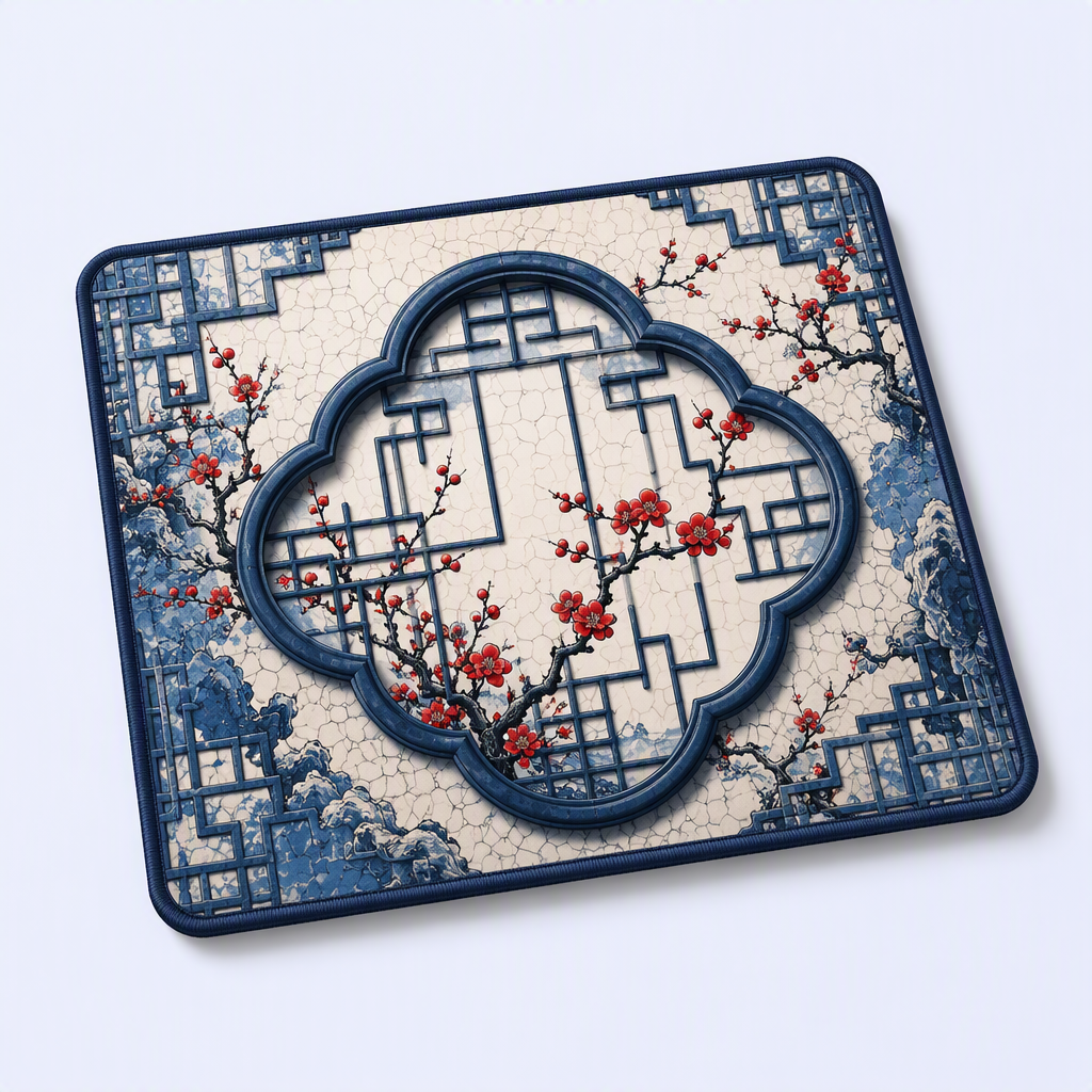 STANDARD GIFTS Custom Oriental Aesthetic Desk Mat - Ultra-Smooth Micro-Weave Mouse Pad with Anti-Fray Stitched Edges