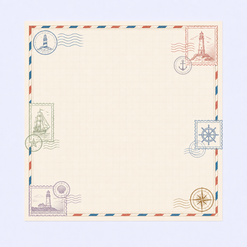Custom Travel Check-In Memo Pad - Vintage Airmail & Postmark Souvenir Sticky Notes