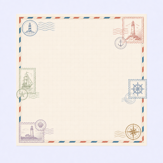 Custom Travel Check-In Memo Pad - Vintage Airmail & Postmark Souvenir Sticky Notes