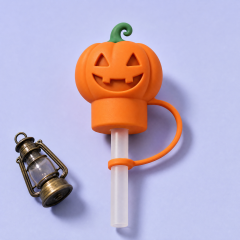 Custom Halloween Silicone Straw Covers for Stanley Cup 30 & 40 oz · 3D Spooky Ghost & Pumpkin Straw Toppers Wholesale
