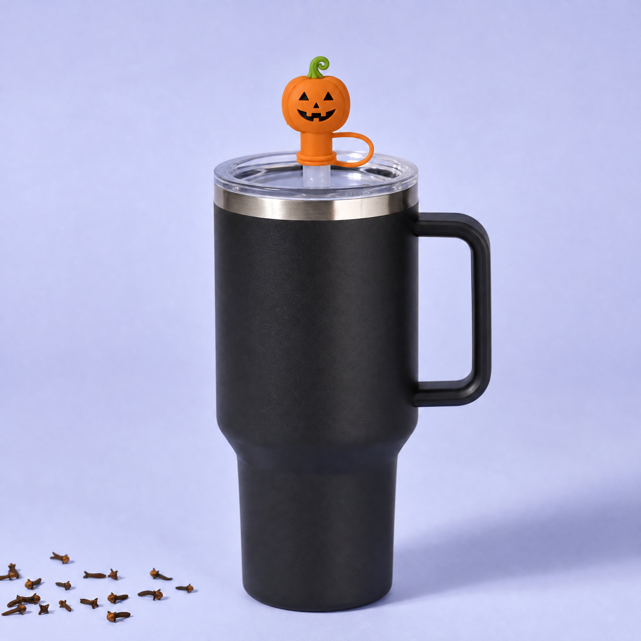 Custom Halloween Silicone Straw Covers for Stanley Cup 30 & 40 oz · 3D Spooky Ghost & Pumpkin Straw Toppers Wholesale