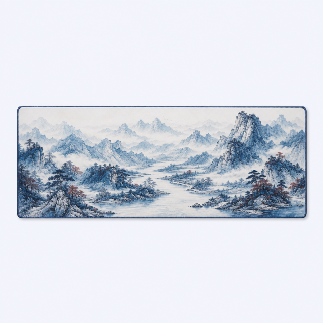 STANDARD GIFTS Custom Oriental Aesthetic Desk Mat - Ultra-Smooth Micro-Weave Mouse Pad with Anti-Fray Stitched Edges