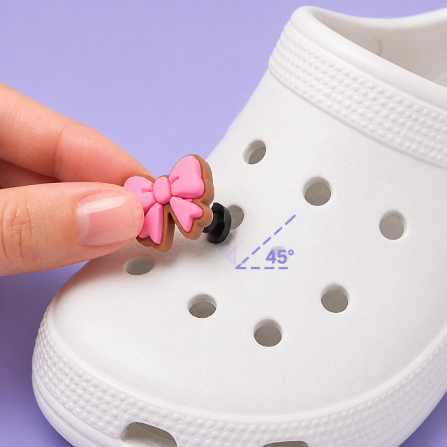 Custom Blush Bow & Pearl Clog Charms · 2.5D PVC Ribbon & Camellia Flower Shoe Pins Wholesale