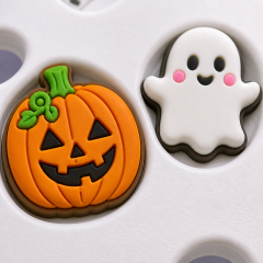 Custom Halloween Clog Charms · 2.5D PVC Pumpkin, Ghost & Witch Hat Shoe Pins Wholesale