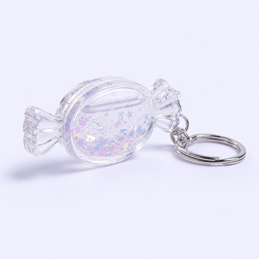 Custom Transparent Liquid Quicksand Candy Keychain - Aesthetic Acrylic Bag Charm - STANDARD GIFTS