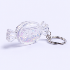 Custom Transparent Liquid Quicksand Candy Keychain - Aesthetic Acrylic Bag Charm - STANDARD GIFTS
