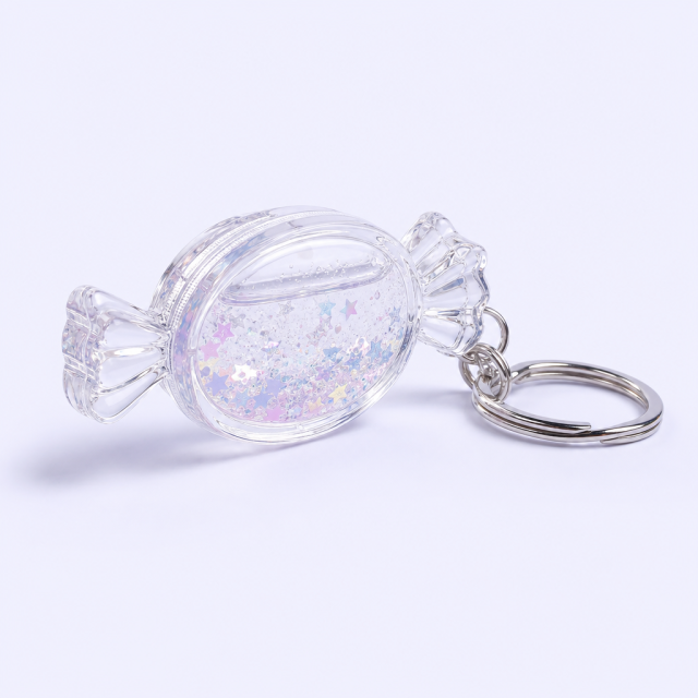 Custom Transparent Liquid Quicksand Candy Keychain - Aesthetic Acrylic Bag Charm - STANDARD GIFTS