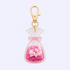 STANDARD GIFTS Custom Candy Wrapper Keychain Cute Clear Acrylic Pouch Shaker Charm for Bag Hanging Wedding Party Favors Low MOQ