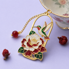 Custom Metal & Botanical Resin Bookmarks · Enamel, Hollow Filigree & Pressed Flower Page Markers Wholesale
