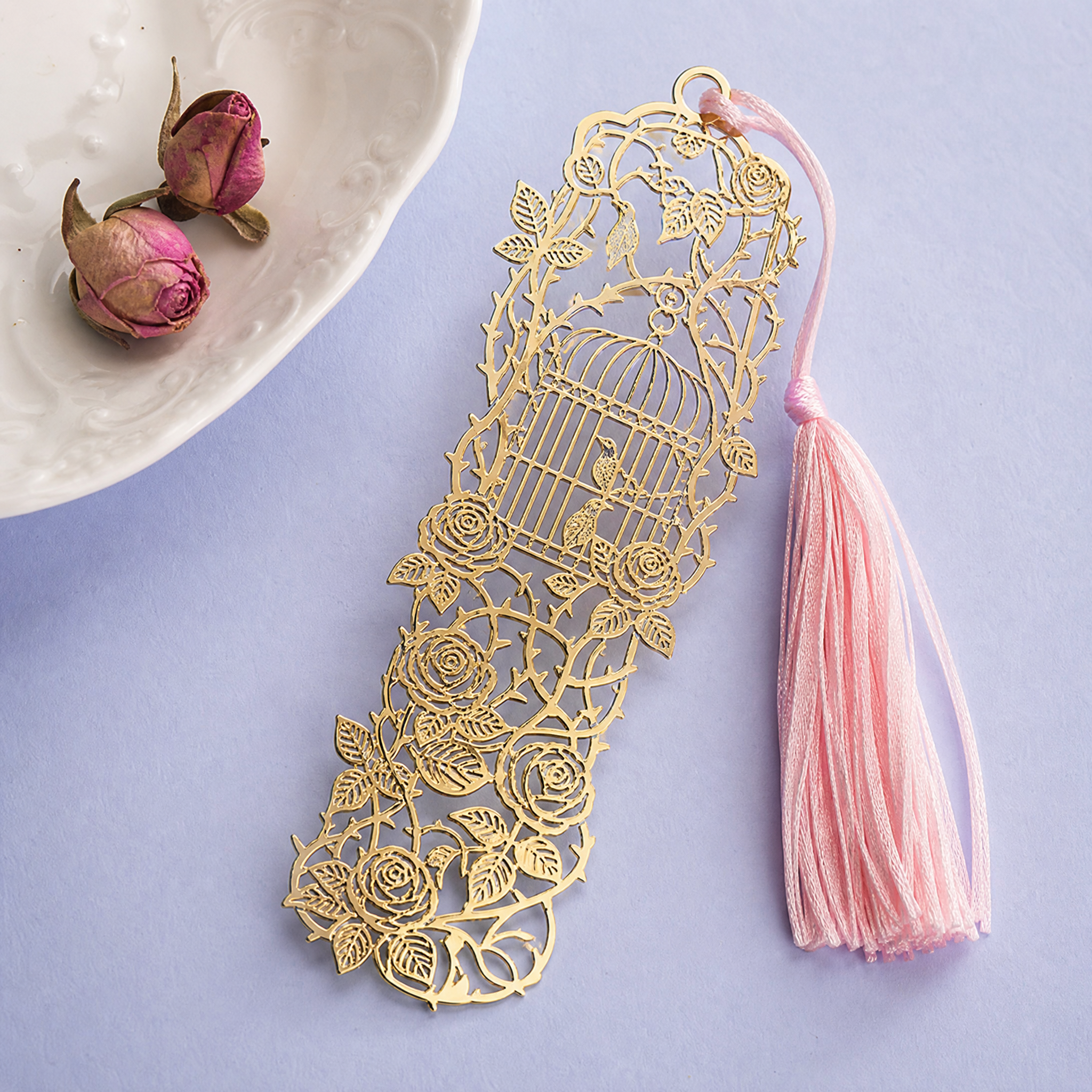 Custom Metal & Botanical Resin Bookmarks · Enamel, Hollow Filigree & Pressed Flower Page Markers Wholesale