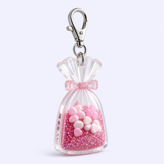 STANDARD GIFTS Custom Candy Wrapper Keychain Cute Clear Acrylic Pouch Shaker Charm for Bag Hanging Wedding Party Favors Low MOQ