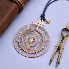 Custom Metal Bookmarks · 3D Steampunk, Celestial Astrolabe & Brass Filigree Page Markers Wholesale