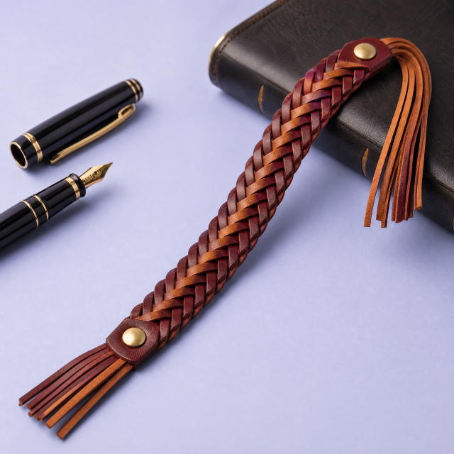 Custom Leather, Wood & Brass Bookmarks · Black Walnut Carved, Embossed Leather & Magnetic Page Clips Wholesale