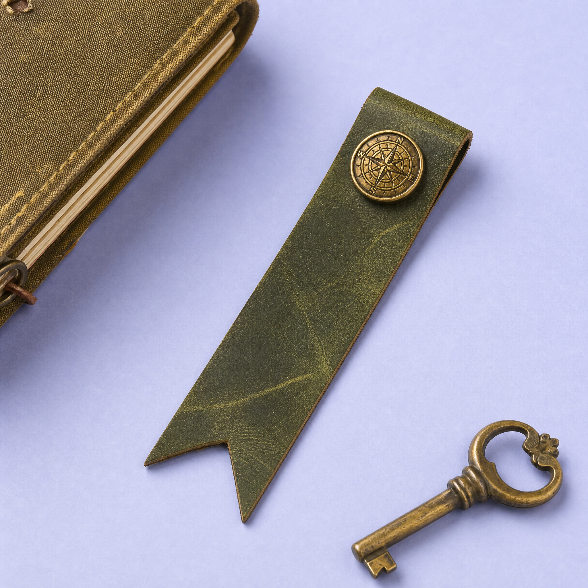 Custom Leather, Wood & Brass Bookmarks · Black Walnut Carved, Embossed Leather & Magnetic Page Clips Wholesale