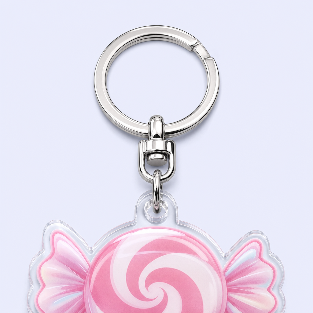 STANDARD GIFTS Custom Flat Acrylic Candy Keychain - Lightweight Printed Sweet Charm Keyring