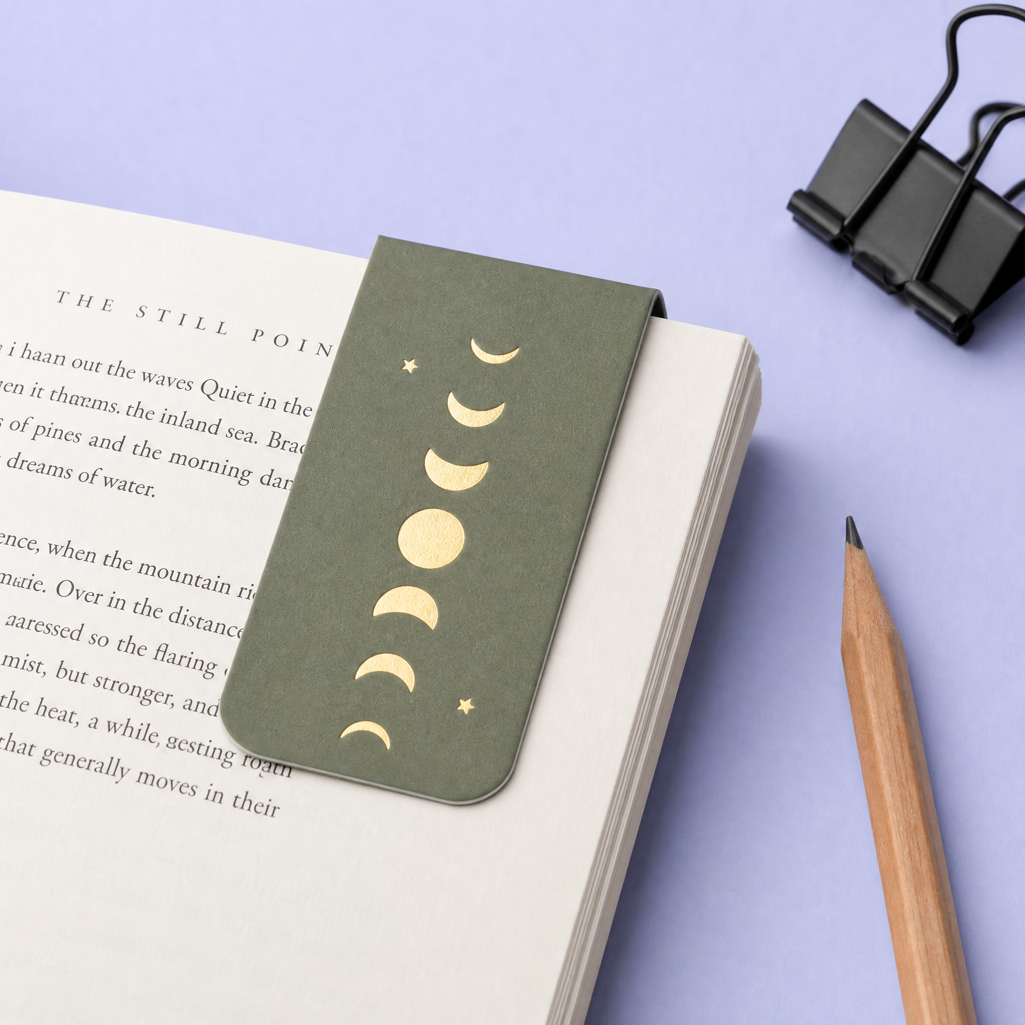 Custom Natural Wood, Bamboo & Magnetic Bookmarks · Carved Ebony, Bamboo Filigree & Moon Phase Page Markers Wholesale
