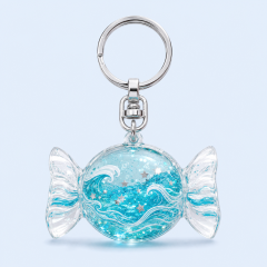 Custom Transparent Liquid Quicksand Candy Keychain - Aesthetic Acrylic Bag Charm - STANDARD GIFTS