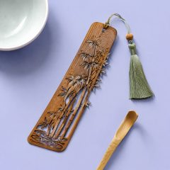 Custom Natural Wood, Bamboo & Magnetic Bookmarks · Carved Ebony, Bamboo Filigree & Moon Phase Page Markers Wholesale