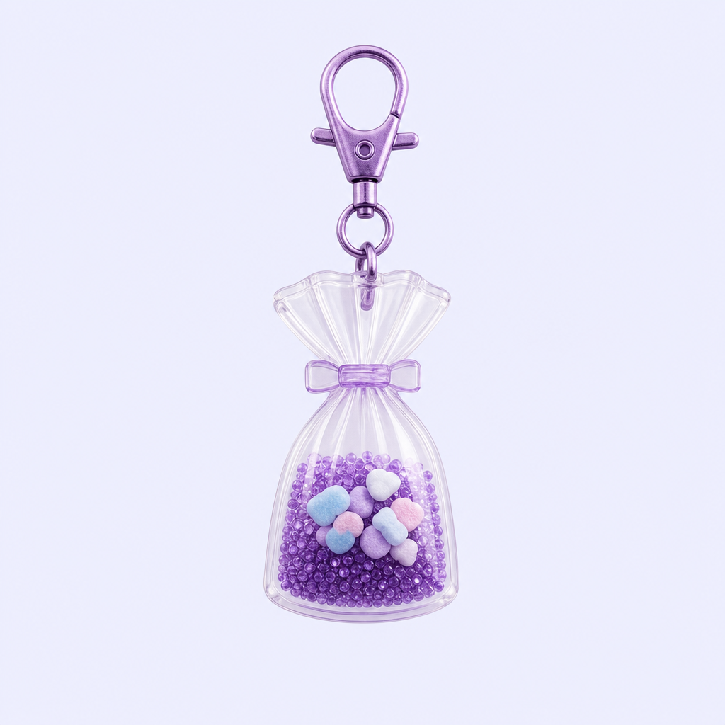 STANDARD GIFTS Custom Candy Wrapper Keychain Cute Clear Acrylic Pouch Shaker Charm for Bag Hanging Wedding Party Favors Low MOQ