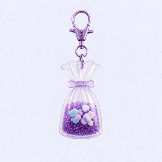 STANDARD GIFTS Custom Candy Wrapper Keychain Cute Clear Acrylic Pouch Shaker Charm for Bag Hanging Wedding Party Favors Low MOQ