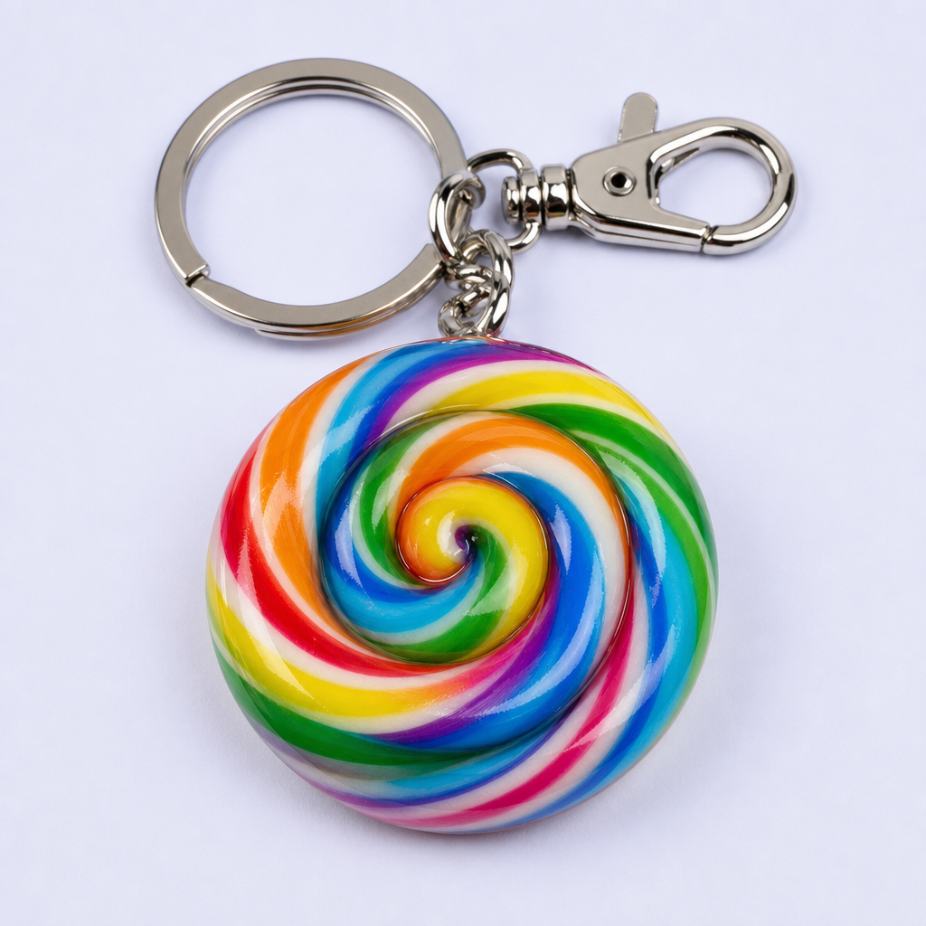 Custom 3D Simulated Candy Shape Acrylic Keychain - Glossy Confectionery Charm with Swivel Clasp by STANDARD GIFTS