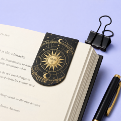 Custom Magnetic Foldover Bookmarks & Leather Corner Page Protectors · Gold Foil & Debossed Markers Wholesale