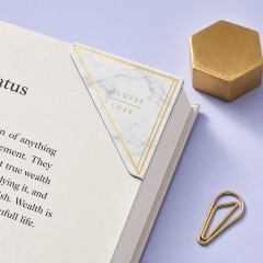Custom Magnetic Foldover Bookmarks & Leather Corner Page Protectors · Gold Foil & Debossed Markers Wholesale