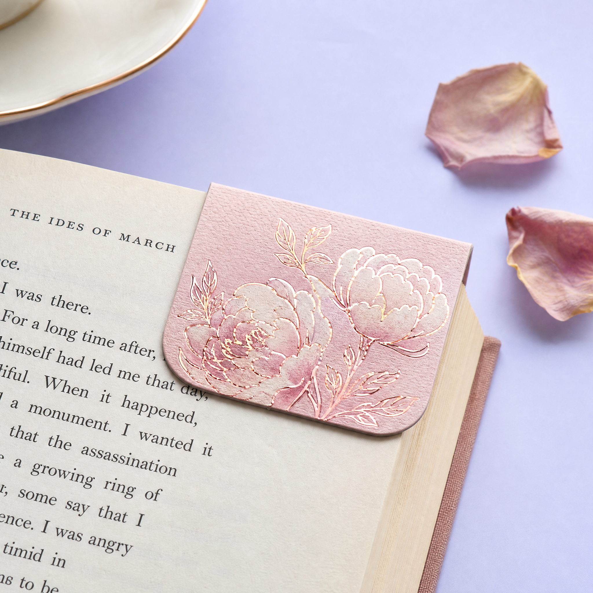 Custom Magnetic Foldover Bookmarks & Leather Corner Page Protectors · Gold Foil & Debossed Markers Wholesale