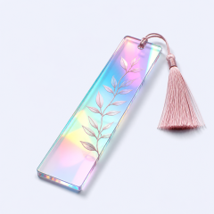 Custom Mirror Holographic Acrylic Bookmark with Silk Tassel - STANDARD GIFTS