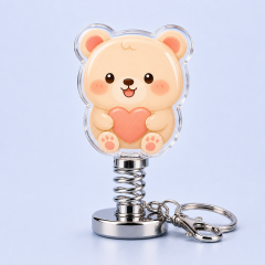 Custom Cute Animal Spring Bobblehead Keychain - Tactile Kinetic Desk Charm