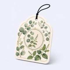 Custom Botanical Herbal Car Air Freshener Wholesale · Arched Cotton Paper Scent Diffuser Hang Tag Manufacturer