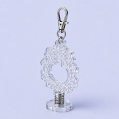 Custom Hollow Filigree Acrylic Spring Bobblehead Keychain - Interactive Desktop & Bag Charm - STANDARD GIFTS