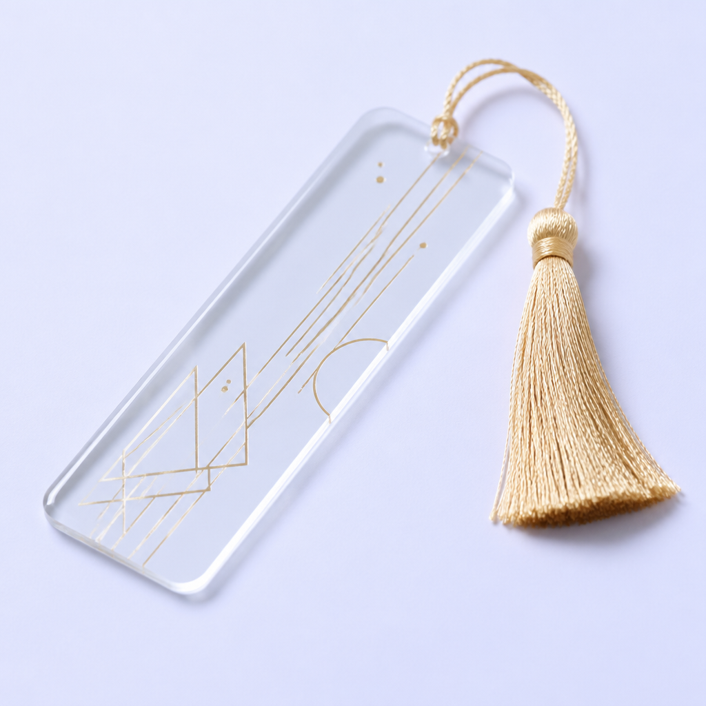 STANDARD GIFTS Custom Clear Acrylic Bookmark with Tassel - Aesthetic Floral Rectangular Book Page Marker for Book Lovers
