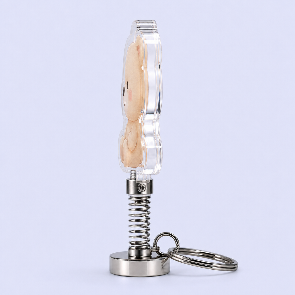 Custom Cute Animal Spring Bobblehead Keychain - Tactile Kinetic Desk Charm