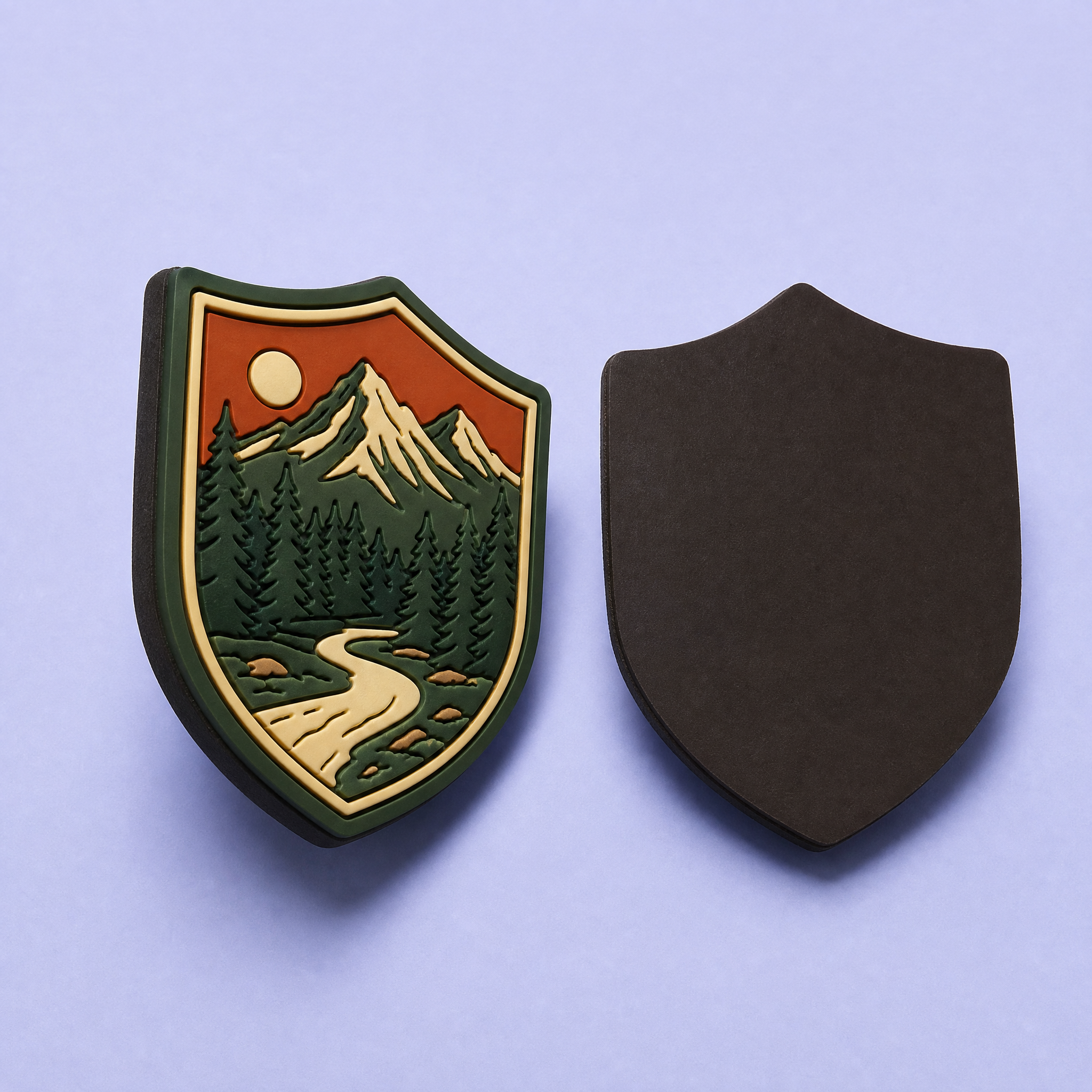 Custom 3D Soft PVC Adventure Shield Magnets · National Park Badge, Mountain Hiking & Camping Souvenir Rubber Magnets Wholesale