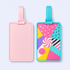 Custom 3D Soft PVC Pastel Memphis Luggage Tags · Macaron Geometric & Holiday Landscape Travel Bag Identifiers Wholesale