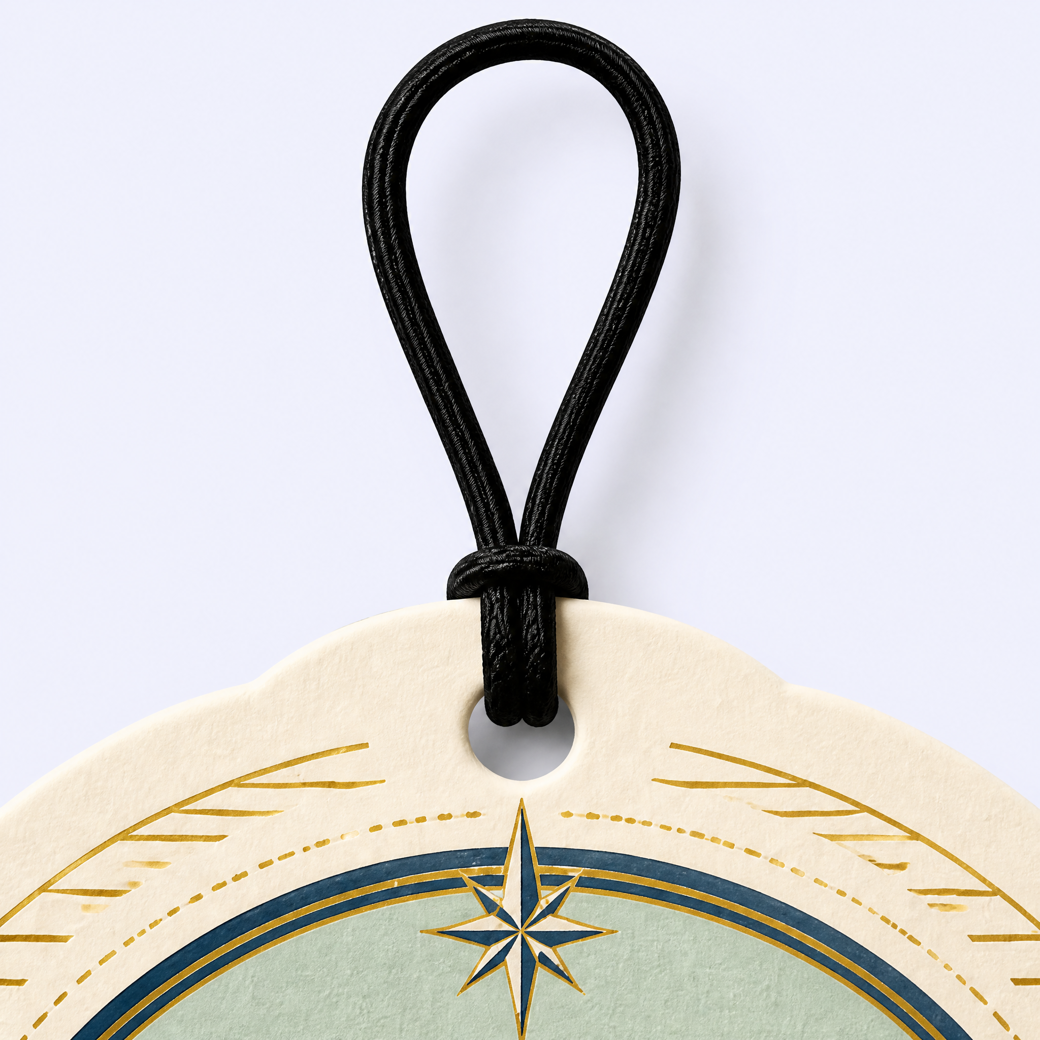 Custom Nautical Ocean Wave & Compass Car Air Freshener Wholesale · Arched Paper Scent Diffuser Hang Tag Manufacturer