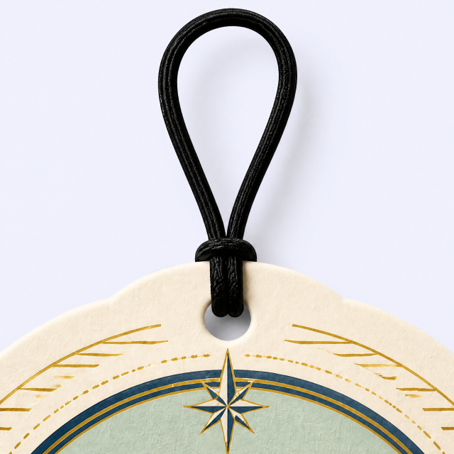 Custom Nautical Ocean Wave & Compass Car Air Freshener Wholesale · Arched Paper Scent Diffuser Hang Tag Manufacturer