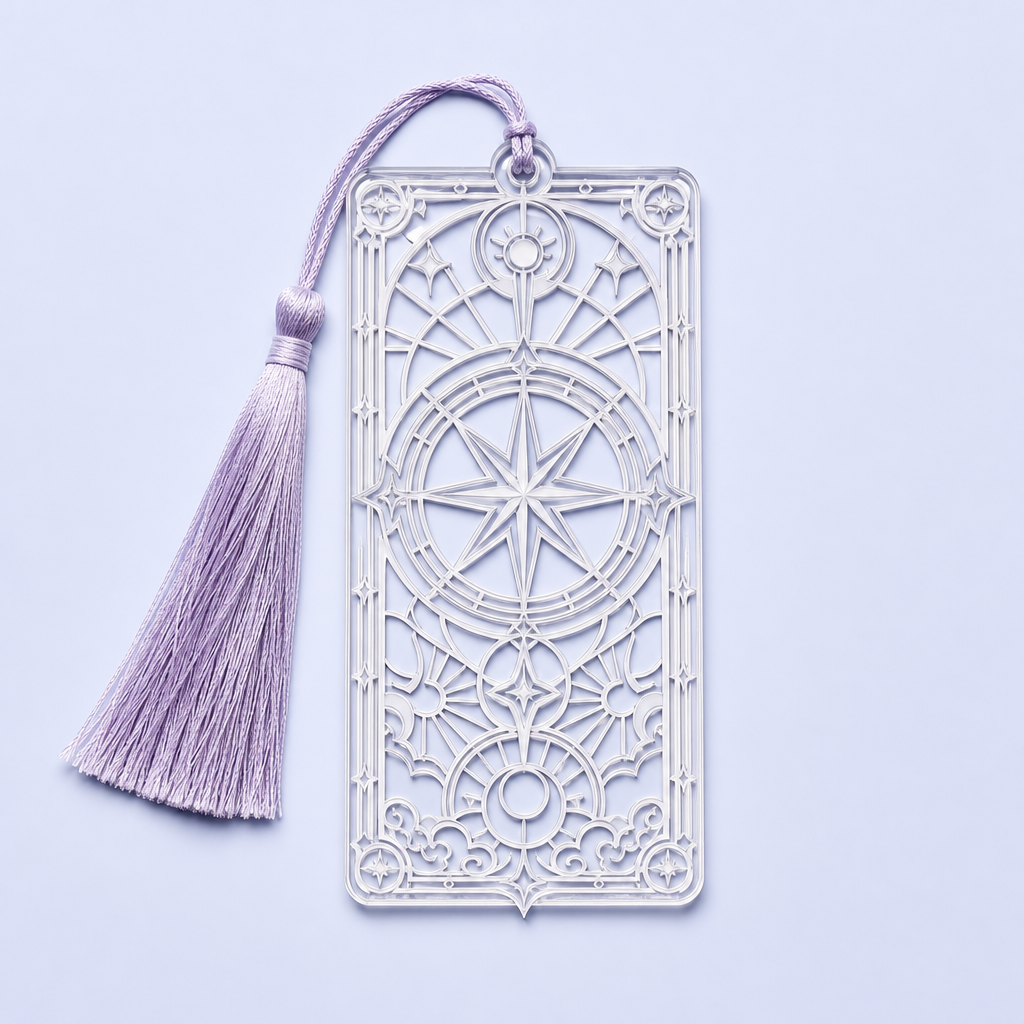 Aesthetic Laser-Carved Hollow Acrylic Bookmarks for Book Lovers & Indie Shops