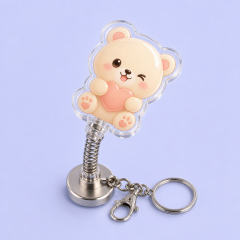 Custom Cute Animal Spring Bobblehead Keychain - Tactile Kinetic Desk Charm