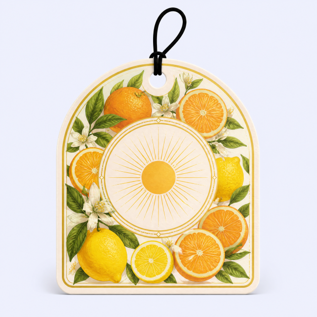 Custom Mediterranean Citrus Scented Car Air Freshener Wholesale · Arched Paper Aroma Hang Tag Card Manufacturer