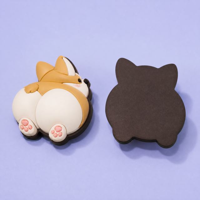 Custom 3D Soft PVC Cute Pet Butt Magnets · Fluffy Corgi Peach Bum, Shiba Inu & Dog Cat Paw Rubber Fridge Magnets Wholesale