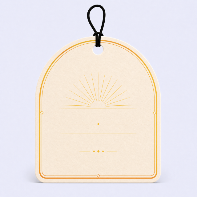 Custom Mediterranean Citrus Scented Car Air Freshener Wholesale · Arched Paper Aroma Hang Tag Card Manufacturer