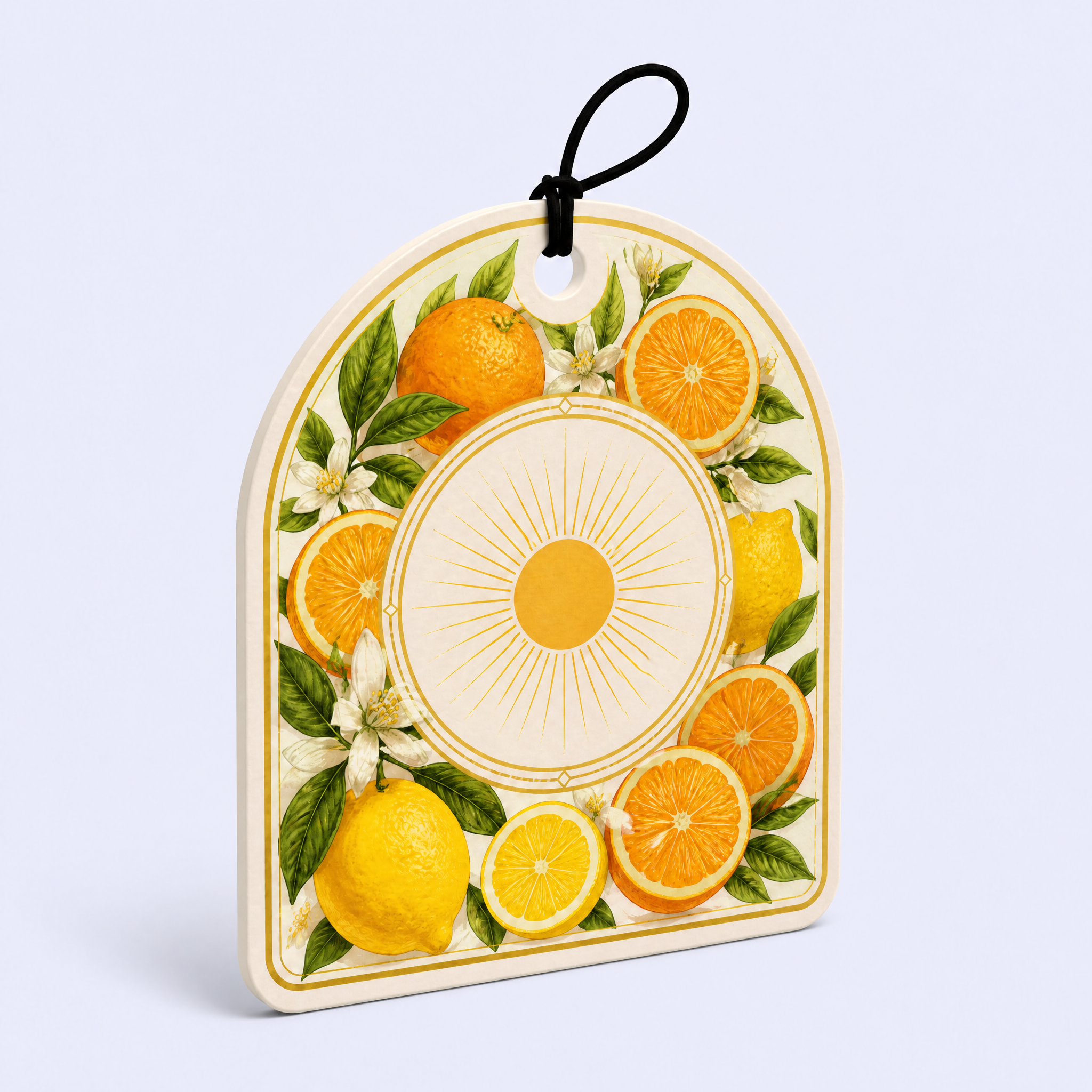 Custom Mediterranean Citrus Scented Car Air Freshener Wholesale · Arched Paper Aroma Hang Tag Card Manufacturer