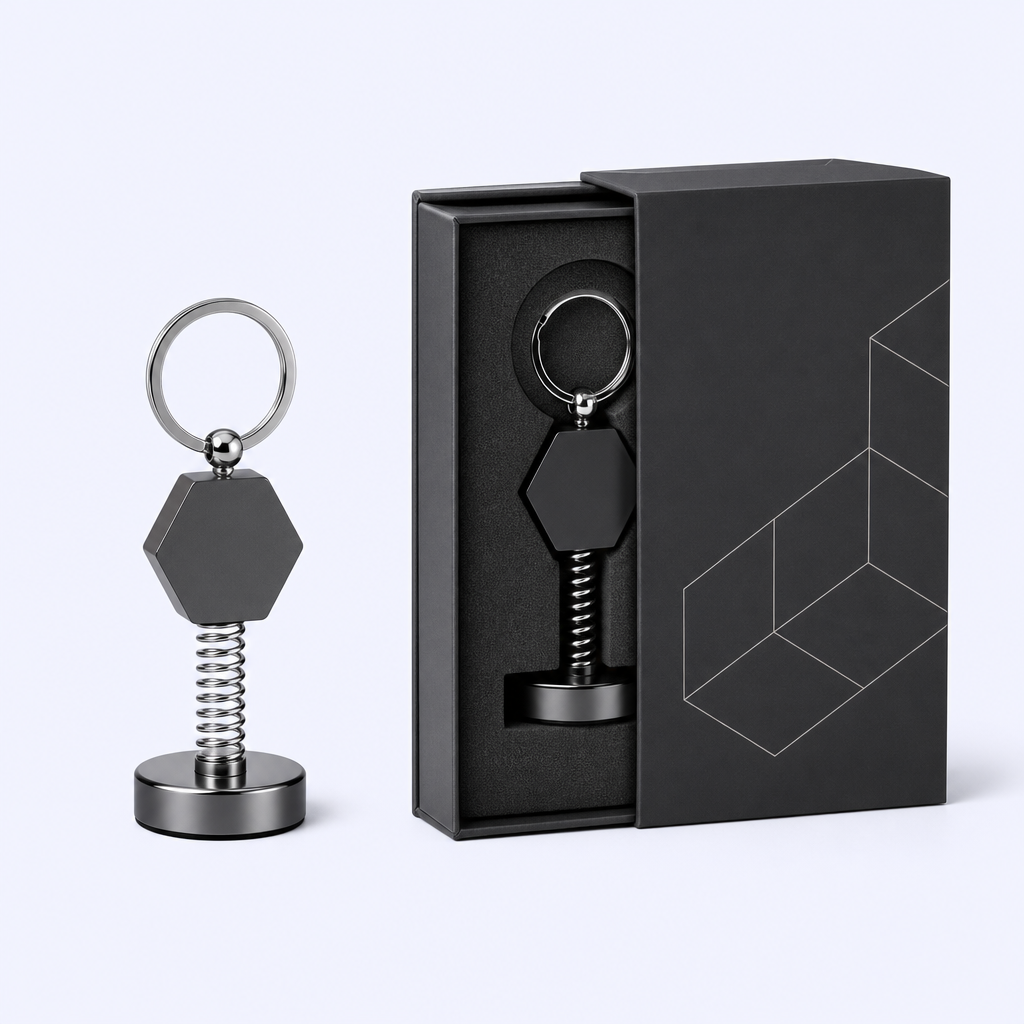 Custom Geometric Bobblehead Keychain - Spring Shaker - STANDARD GIFTS