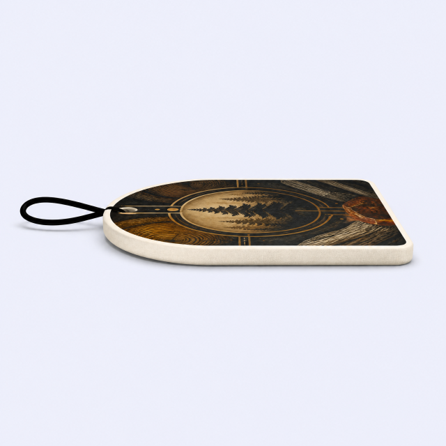 Custom Alpine Pine Forest Car Air Freshener Wholesale · Arched Woodgrain Cedarwood Scent Diffuser Hang Tag Manufacturer