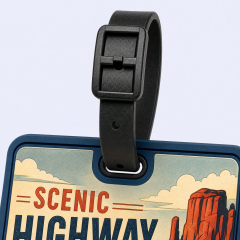Custom 3D Soft PVC Route 66 Luggage Tags · American Scenic Highway & Desert Canyon Suitcase Identifiers Wholesale