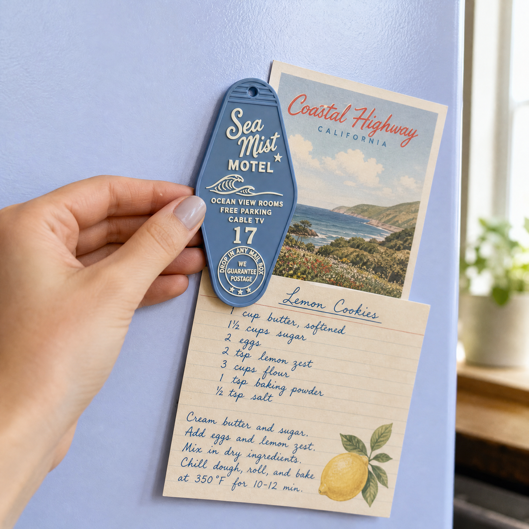 Custom 3D Soft PVC Vintage Motel Key Tag Magnets · Mid-Century Diamond Badge & Road Trip Souvenir Rubber Fridge Magnets Wholesale